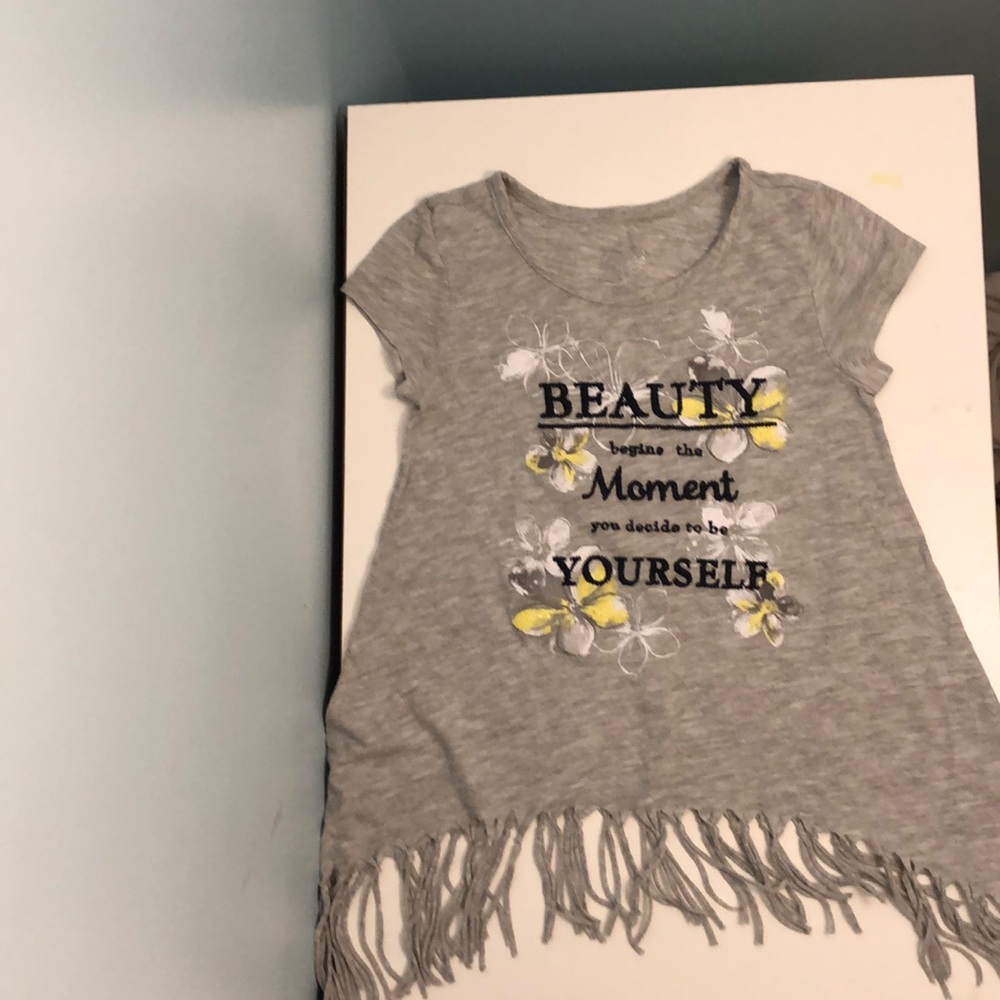 grey tank top with fringes shirt from justice